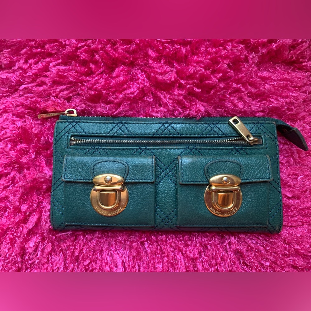 Marc Jacobs long wallet in green